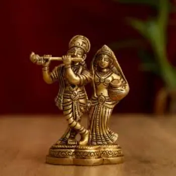 Radha Krishna Brass Statue