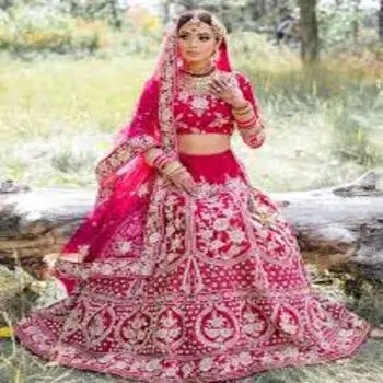 Bridal Wear Malty Velvet Zarkan Lehenga