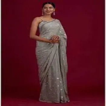 Embroidery Saree, 5.5 M (separate Blouse Piece)
