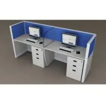 Blue And White Computer workstation