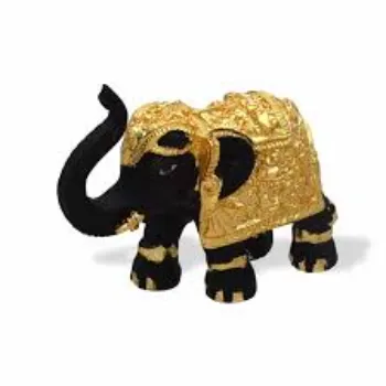Black & Golden Elephant Statue