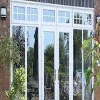 Hinged White Galvanized Steel French Window