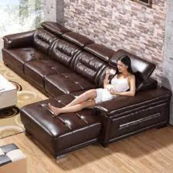 plain  Leather Sofa Set
