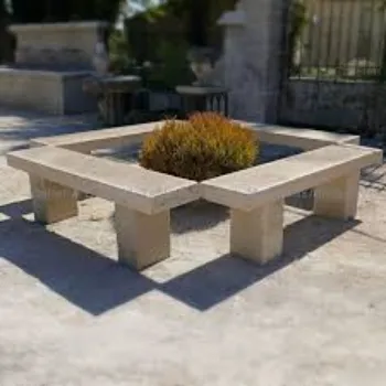 Polished  Stone Garden Bench