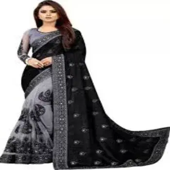 Sequvence Embroidery Work Bollywood Saree