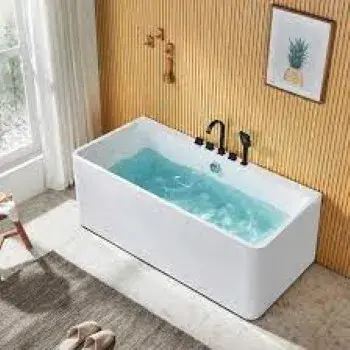 Chrome Polished, Acrylic Bathtub