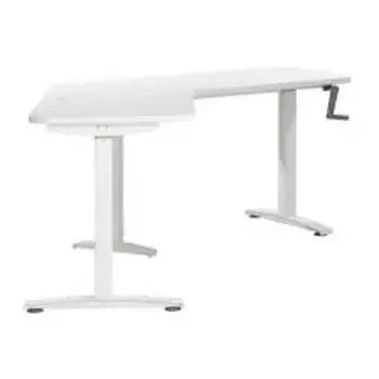 White Adjustable Height Workstation Table