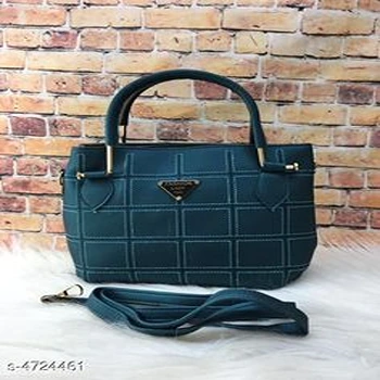 Designer Bluish Green Alluring Bag For Ladies