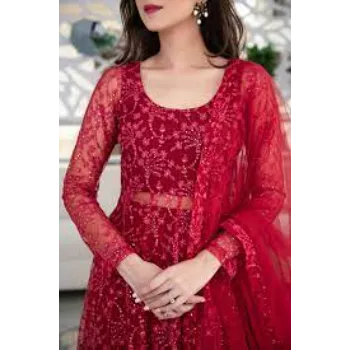 Fashionable Red Anarkali Suit