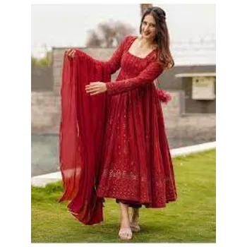 Red Anarkali Suit For Ladies