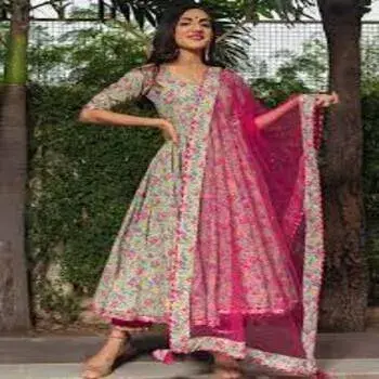 Readymade Hand Block Print Anarkali Suit