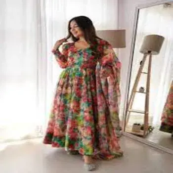 Multicolor Anarkali Suit For Girls