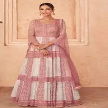 Embroidered Tiered Anarkali Suit