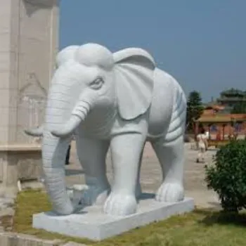  Large Outdoor Life Size Stone Marble Elephant Statue
