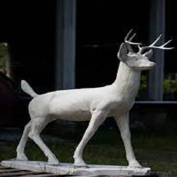 Garden Marble Deer Sculpture
