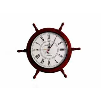 Unknown Brass Ship Wheel Wall Clock