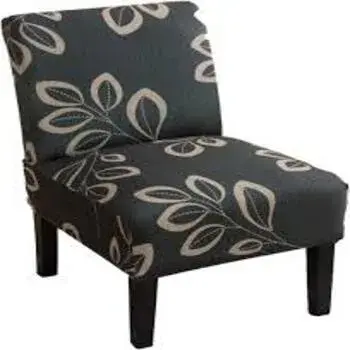 Black Printed Armless Chair