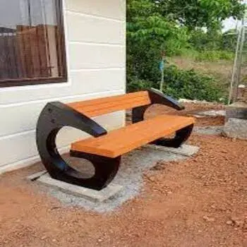 RCC Precast Cement Concrete Bench, With Backrest, 3 Seater