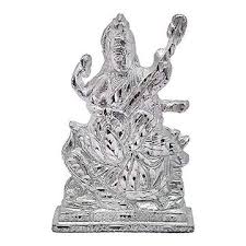  White Metal Saraswati Statue 