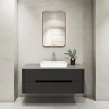 36x22x34.5 Inch Black Bathroom Vanity