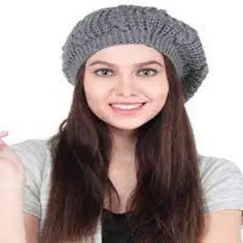 Plain Grey Woolen Beret Caps