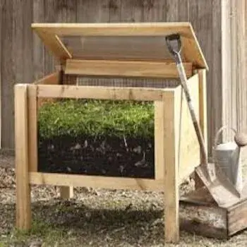 Rectangular Wooden Backyard Compost Bin