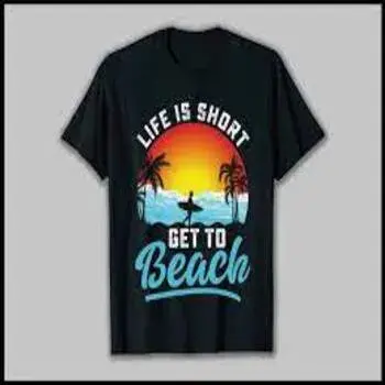 Beach Quotes Print T-Shirt