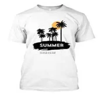 Black Print Beach T-Shirt