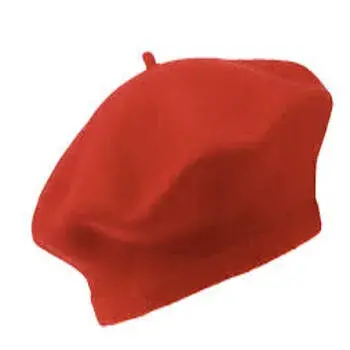Red Rounded Beret Cap