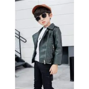 Boys Black Leather Jacket