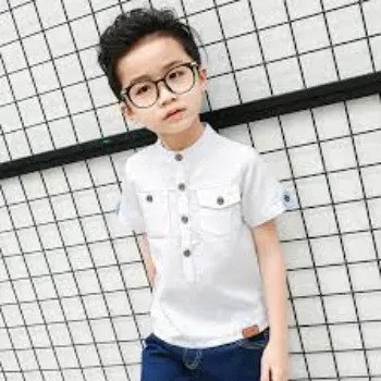 Boys White Plain Shirts