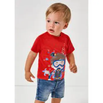 Boys Red Printed T-Shirts