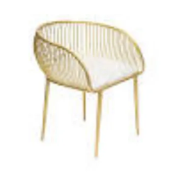Rectangular Polished Brass Chair