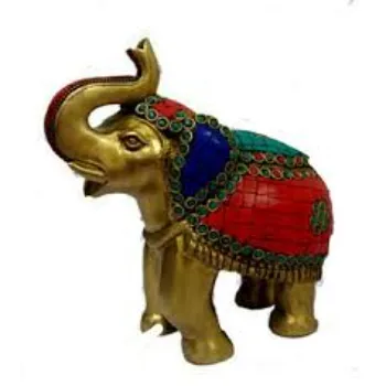 Elephant Showpiece Figurine With Gemstone Work For Home