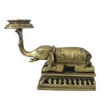 Golden Brass Elephant Statue