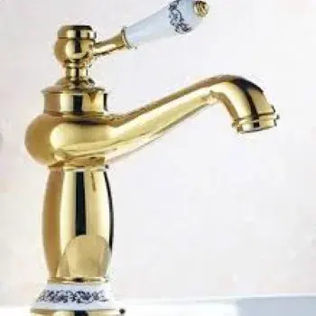 Golden, Brass Faucet