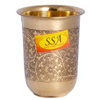 Shiny Finish Brass Glass