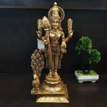 Brass Lord Murugan Idol Statue