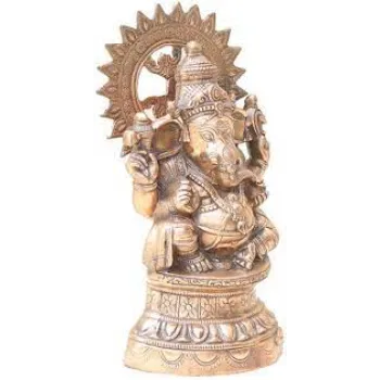 Brown Brass Ganesh God Statue