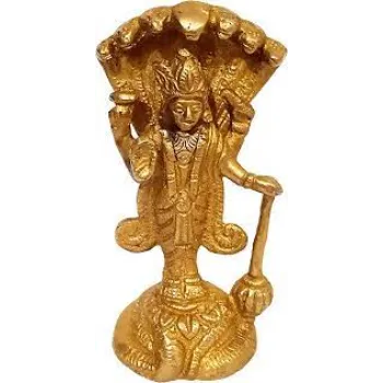  Elite Brass Idol Of Lord Vishnu Standard Gold