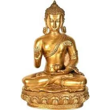 Golden Brass Buddha God Statue