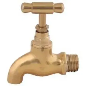 Brass Hose Bib Cock, Color : Golden