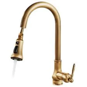 Brass Kitchen Faucet Golden Color 