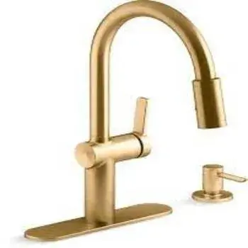Golden, Brass Kitchen Faucet