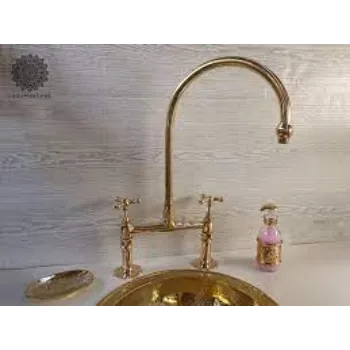 Brass Kitchen Faucet  Golden Color 