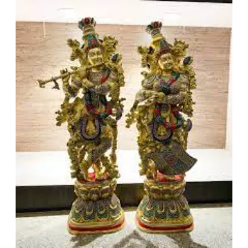 Brass Radha Krishna Statue
