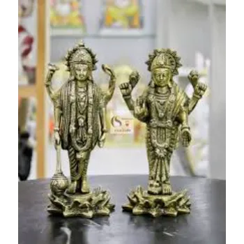  Brass Vishnu Laxshmi Statue