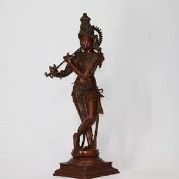 ARTISTIC BRASS KRISHNA STATUE