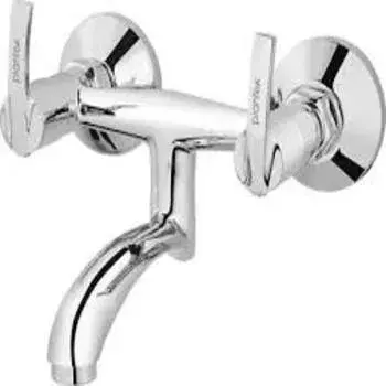 Silver, Brass Wall Mixer