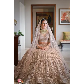 Attractive Pattern Embroidered Bridal Lehenga